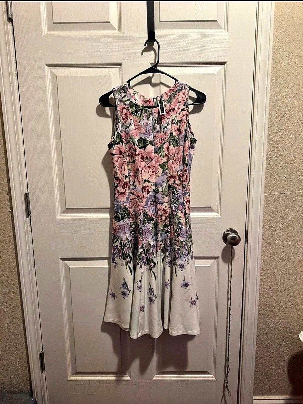 JULIA TALOR Floral Midi Dress in Pink & White Like New